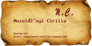 Mozolányi Cirilla névjegykártya